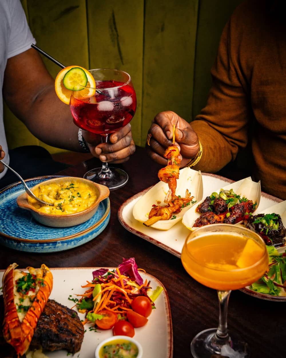 Food and cocktails served at ESQ Resto Lounge